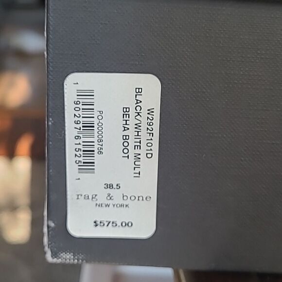 NIB Rag & Bone Beha Black/White Python Boot **sold out online** - Picture 16 of 16